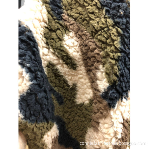100%Polyester Shuvelvteen Fleece with Camouflage Printed